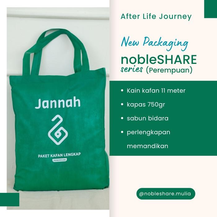 ORIGINAL Nobleshare - Paket perlengkapan kain kafan - kain kafan perempuan - kain kafan laki-laki -