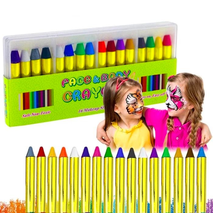 

SARI 16 Warna Crayon Wajah Dan Badan Face Painting Anak Make Up Kid Crayon