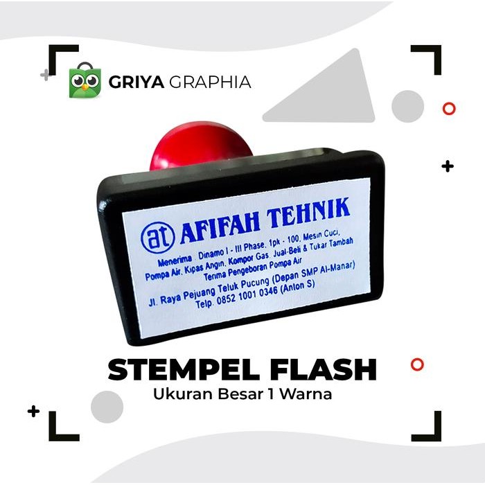 

5WUM Stempel Flash Otomatis Ukuran Besar 1 Warna Free Desain