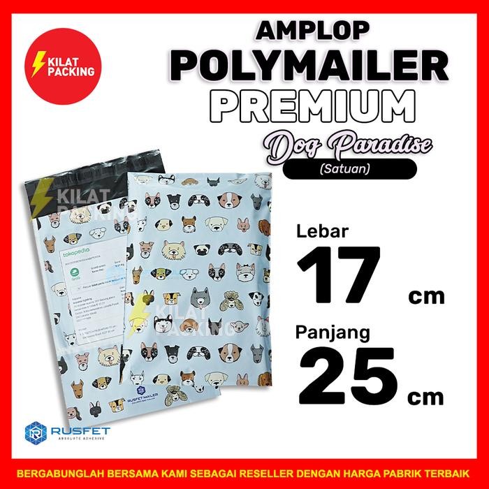 

5WUM Amplop Plastik Polymailer Doggy Friends 17Cm X 25Cm
