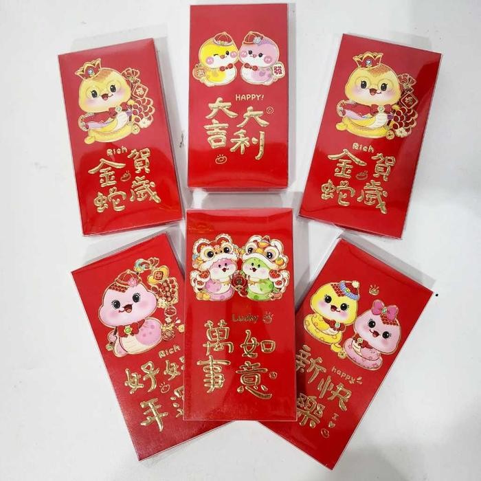 

SARI New 2025 Angpao Panjang Uler Box Mika Isi 22 Angpau Yoneng Yaoneng Sincia Tebal