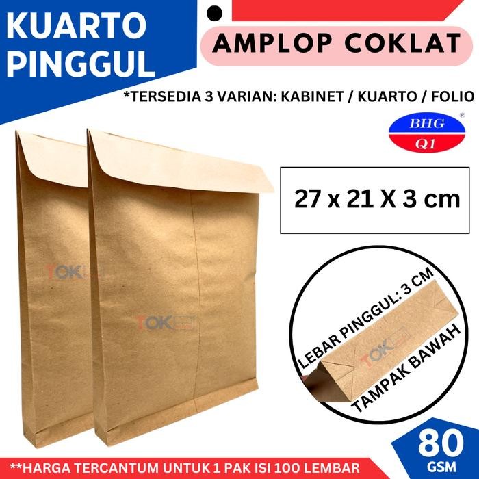 

5WUM Amplop Coklat Kuarto Pinggul (21X27Cm) Isi 100Lbr