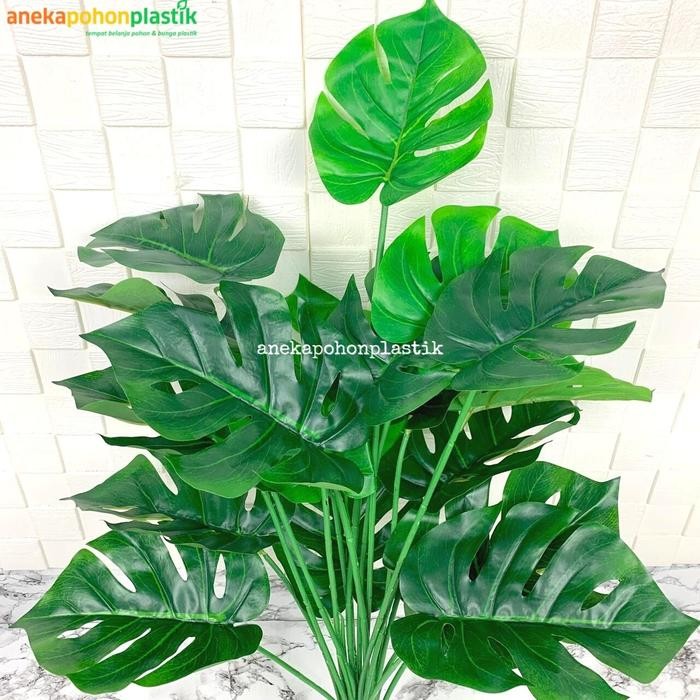 Daun Monstera Tapak Gajah Latex X18 Artificial Tanaman Hias Plastik