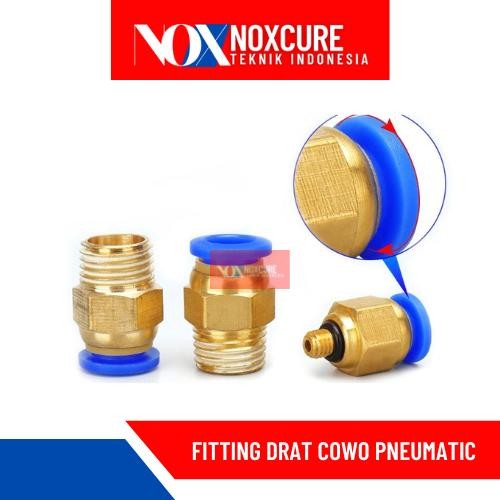 MPC 08-M8 Fitting Lurus Male Slip Lock Selang 8mm Drat M8 (8mm)
