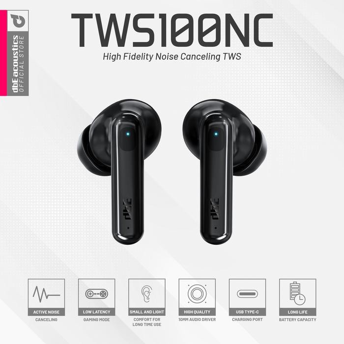 DBE TWS100NC EARPHONE TWS BLUETOOTH GAMING MODE ANC PRO