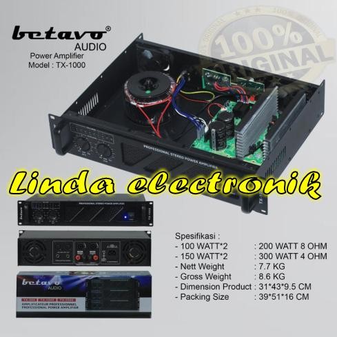 AMPLIFIER POWER BETAVO TX 1000 BETAVO TX1000 GARANSI RESMI 1 TAHUN