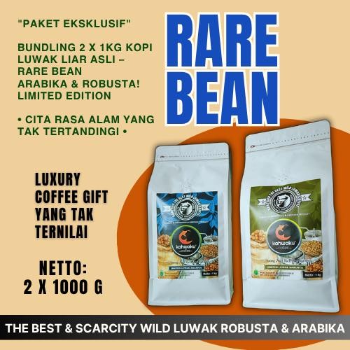 

Kopi Luwak Premium Rare Bean 1kg Arabika & 1kg Robusta Limited Edition Asli Liar Paket Eksklusif