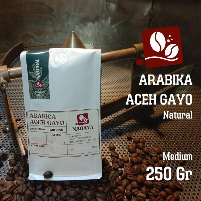 

KOPI ARABIKA ACEH GAYO NATURAL ROASTED COFFEE BEANS BIJI BUBUK 250 GR