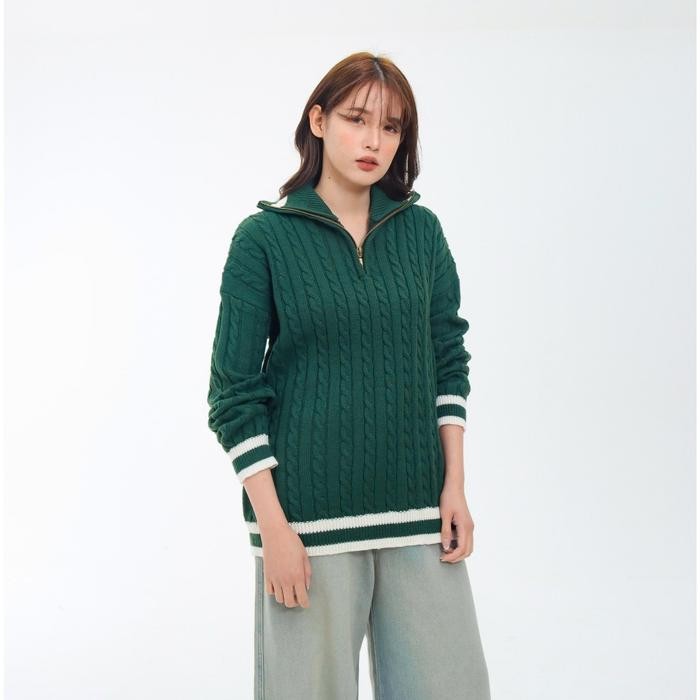 Loony - Cable Polo Knit - Sweater