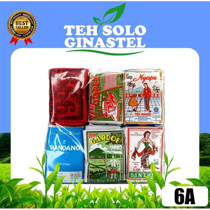 

Paket 6 Teh Racikan Khas Solo 240gr Kombinasi Teh Dandang 999 Nyapu Sintren Poci Gopek Gardoe Wangi