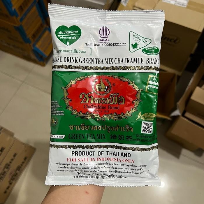

Chatramue Brand Thai Tea Greentea 200gr BPOM HALAL - Saring Bubuk untuk Air Panas atau Ice Tea