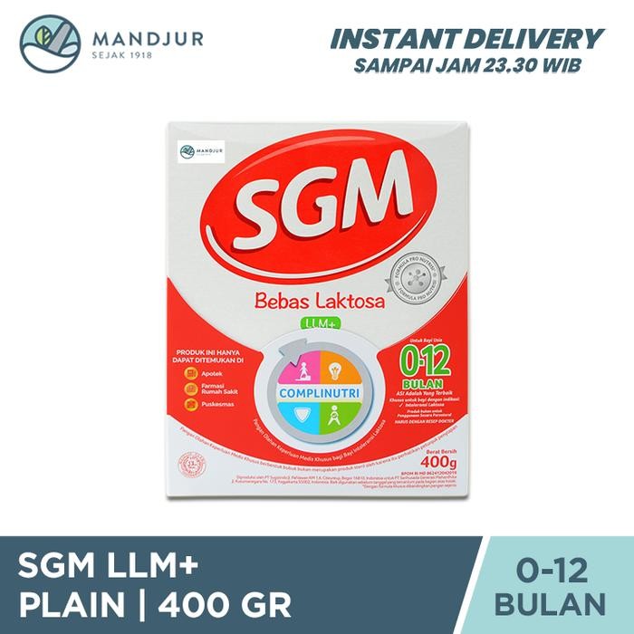 SGM LLM+ Susu Formula Bayi Bebas Laktosa 400 Gr