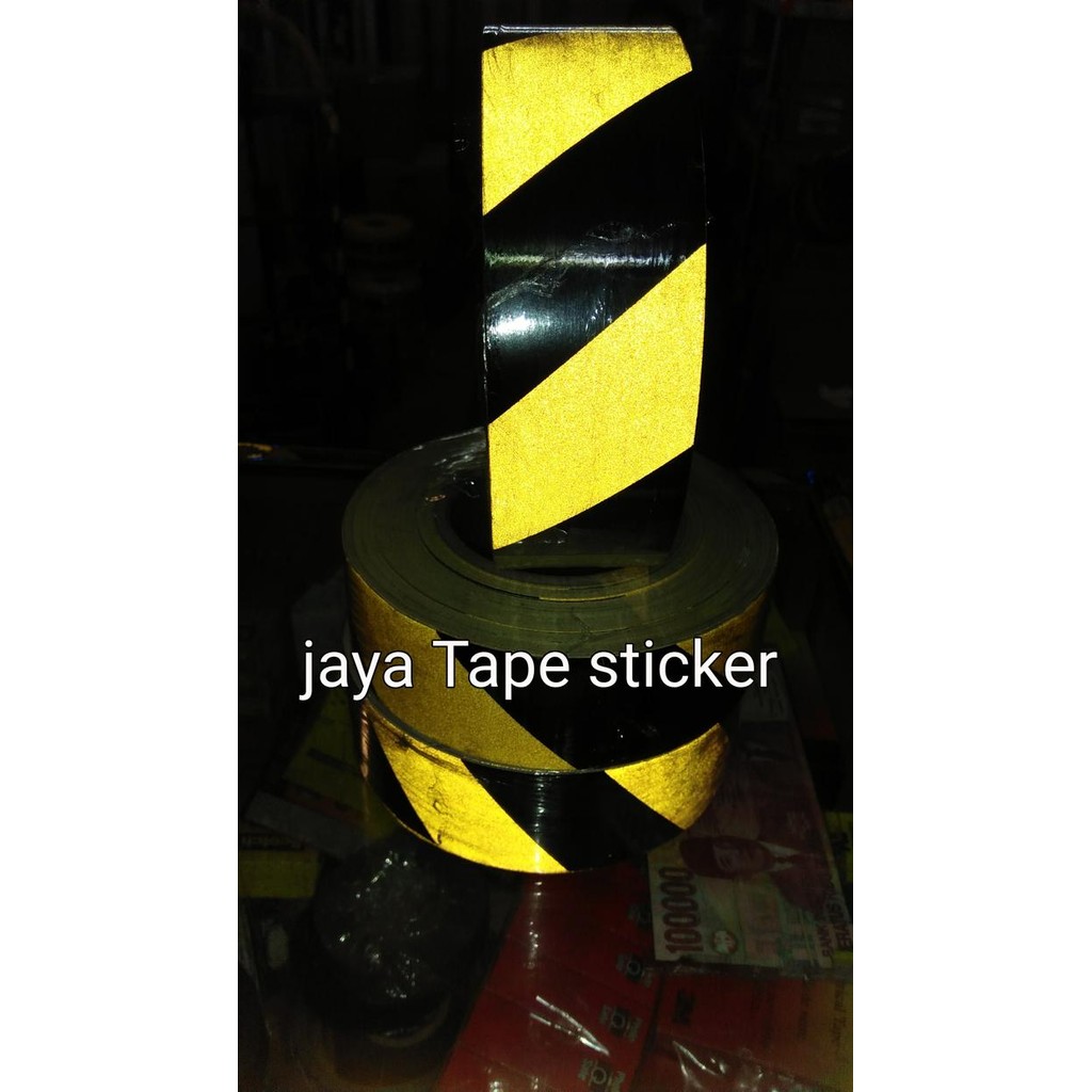 

Bisa E-Faktur! Stiker Reflective 2"-Police Line Tape-Sticker Kuning Hitam