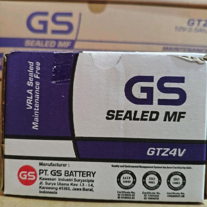 Aki GS Astra GTZ4V utk Honda Beat, Vario 110, Scoopy, Revo