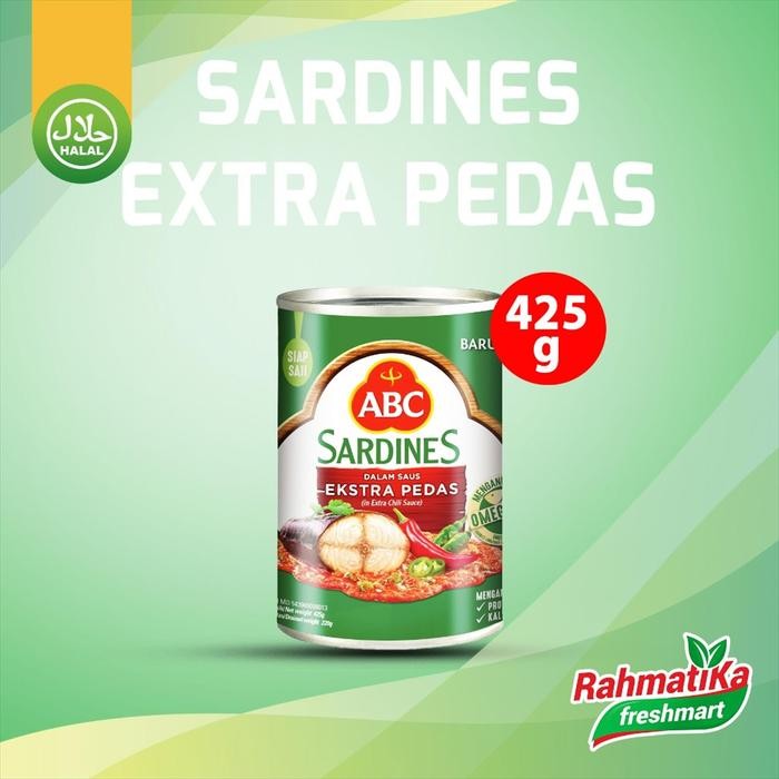 

READY ABC SARDINES SAUS EXTRA PEDAS 425GR - SARDEN KALENG PEDAS MANTAP