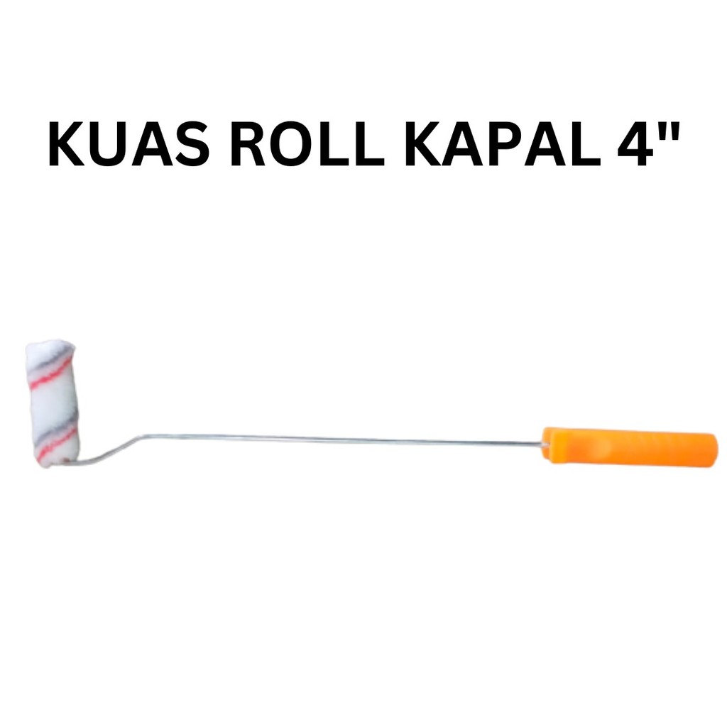PROMO GROSIR Kuas Roll Kapal 4 Inch Rol Kecil Bulu Halus Lembut Cisal Cat Dinding Tembok Kayu Besi M