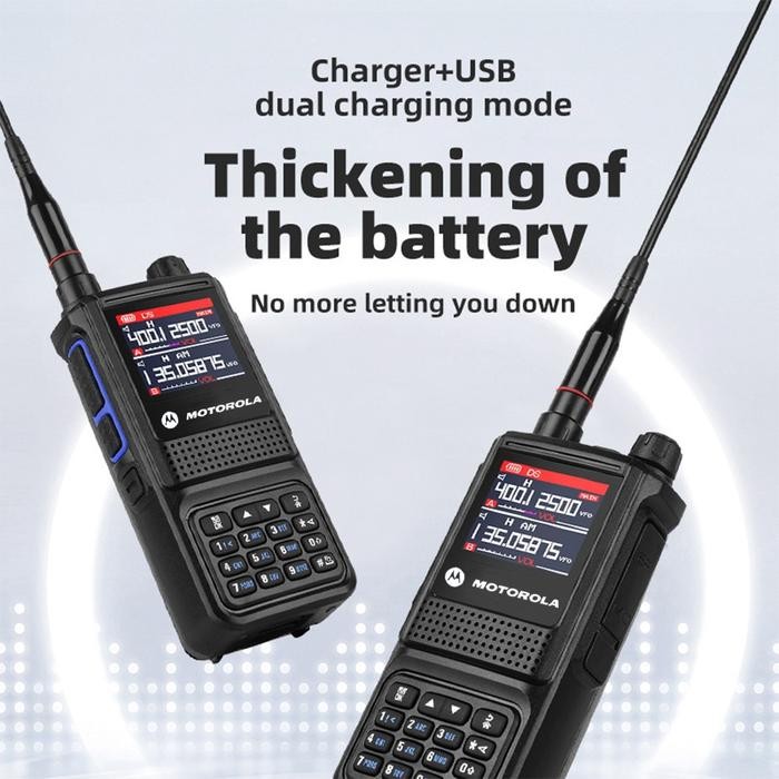 HT DUAL BAND UHF VHF JARAK JAUH 1-20KM MOTOROLA GP 338 PLUS TWO WAY RADIO WALKIE TALKIE 15 WATT