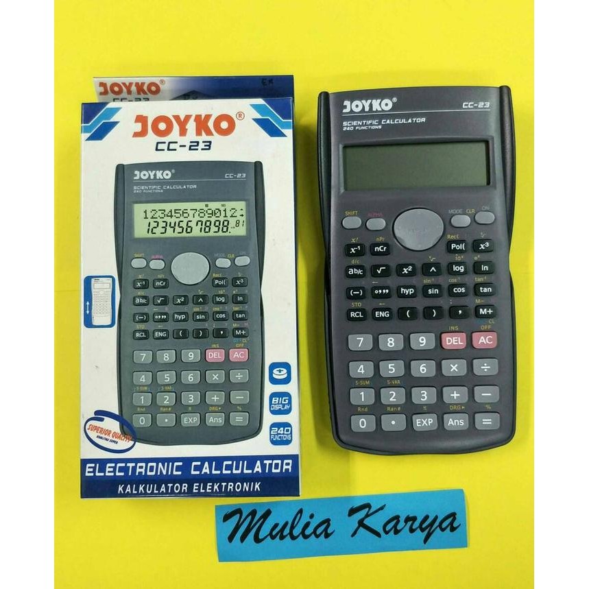 

Kalkulator Joyko CC 23 Scientifix Calculator - 240 Fungsi