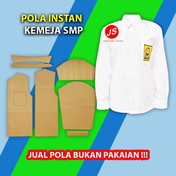 (Allthebest) Pola Instan Seragam SMP Cewek [ Pola Baju Jamblang Studio ] Pola Seragam SMP Perempuan