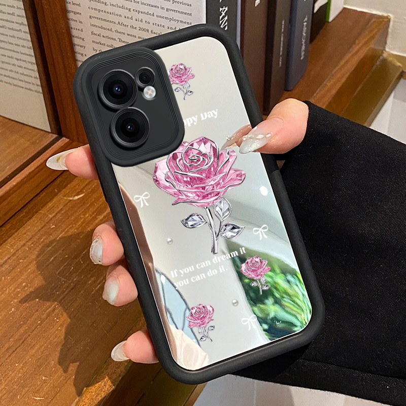 Casing Hp Untuk OPPO Reno 13F 4G Reno 13F 5G Reno13 F Case Casing Gaya mewah mawar ungu glitter Patt