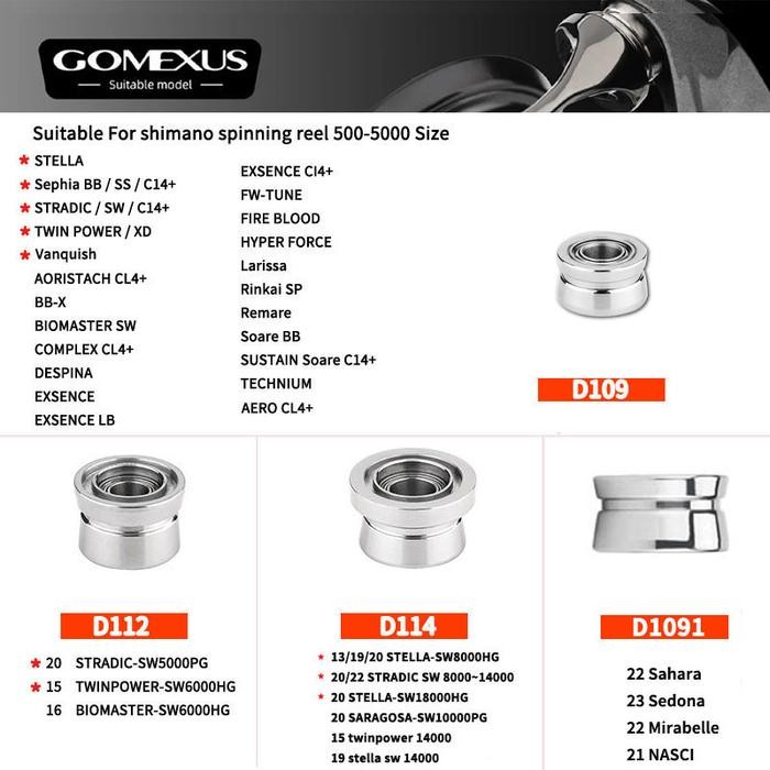 Gomexus Fishing Line Roller Titanium Ball Bearings For Shimano Stella Twin Power Stradic Vanquish