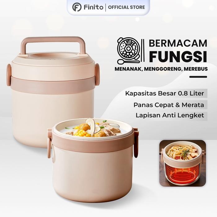 Rice Cooker 001 Multifungsi Penanak Nasi Portable/Travel Version Panci Aluminium Bagian Dalam Desain