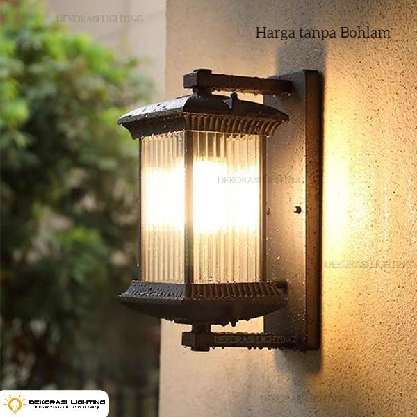 Lampu dinding outdoor kaca kristal Authentic lampu taman waterproof