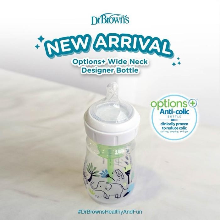 DR BROWNS OPTIONS+ WIDE NECK DESIGNER BOTTLE - BOTOL SUSU BAYI DR BROWNS ACCESSORIES MINUM