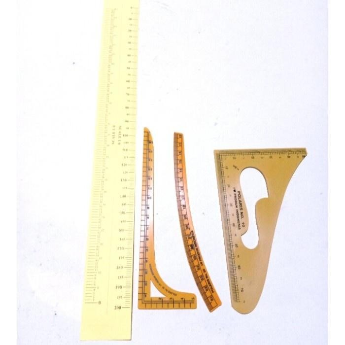 

(Allthebest) paket penggaris pola mini (kecil) dan skala isi 4 jenis sesuai gambar / penggaris pola