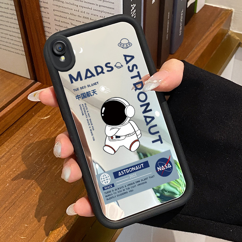 Casing Hp Untuk OPPO A37 A37F Case Casing pola astronot Kasing HP Cesing Silikon Softcase cermin Kes