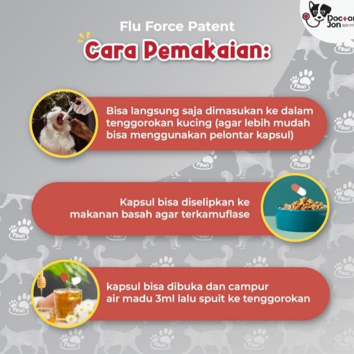 VITAMIN DR JON FLU FORCE PATENT Vitamin kucing batuk pilek obat sakit