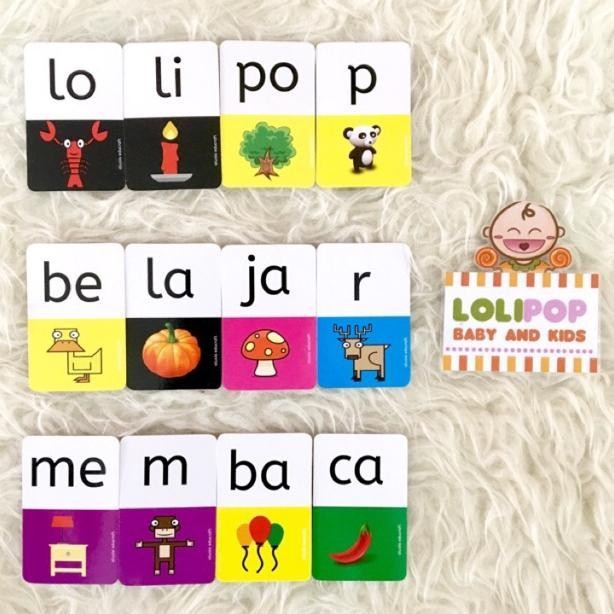 Kartu Flashcard Belajar Membaca / Flash Card Suku Kata -Gratisongkir
