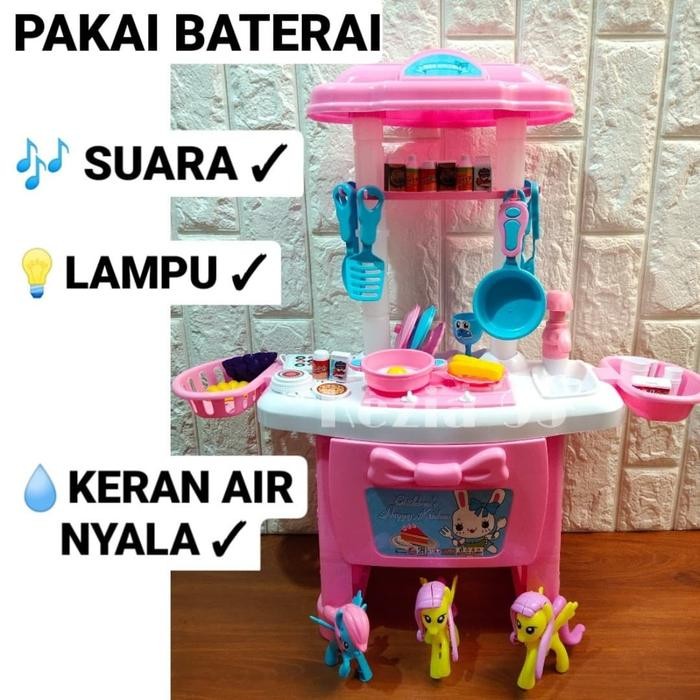 Mainan Anak Kitchen Set Little Pony Ukuran Besar - Pakai Baterai -Gratisongkir