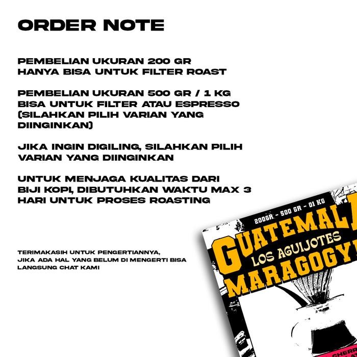 

Biji Kopi Arabika - Guatemala Maragogype Los Aguijotes - 500 Gr