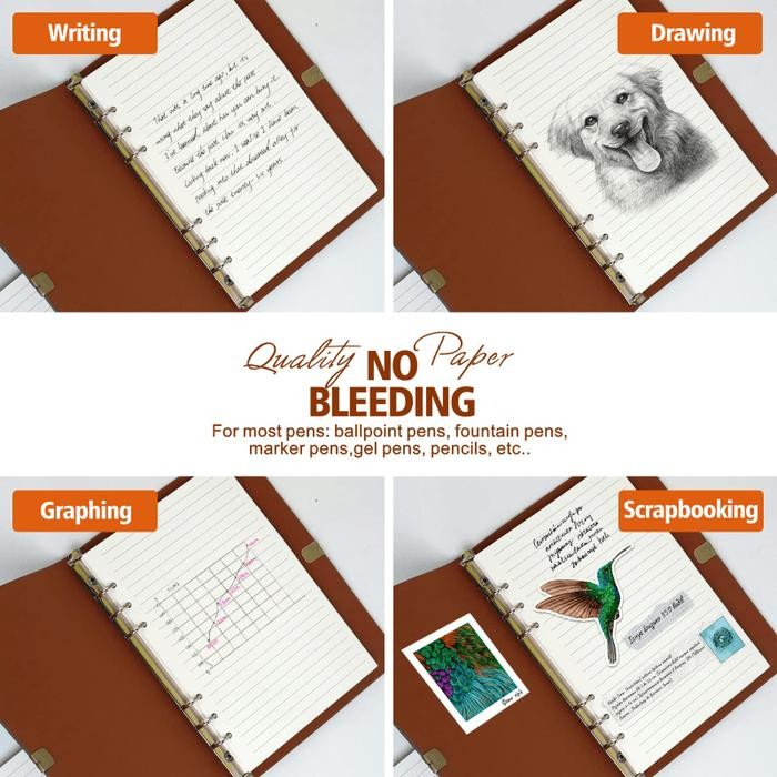 

Kertas Binder Loose Leaf Paper Refill 6 Lubang A5 80 Pages Buku Grid Kode 487