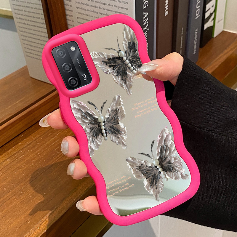 Casing HP Untuk OPPO A55 5G Case Kupu-kupu lukisan minyak Macaron Softcase Silikon lunak Kasing Kesi