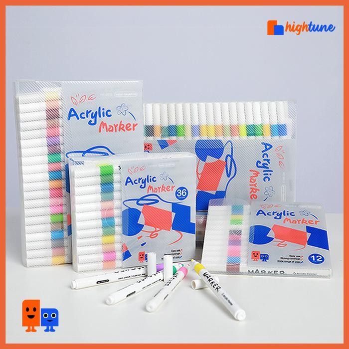 

Hightune Spidol Akrilik Marker Untuk Lukisan DIY - 12/24/36/48/60/80 Warna Paint Marker - Stationery
