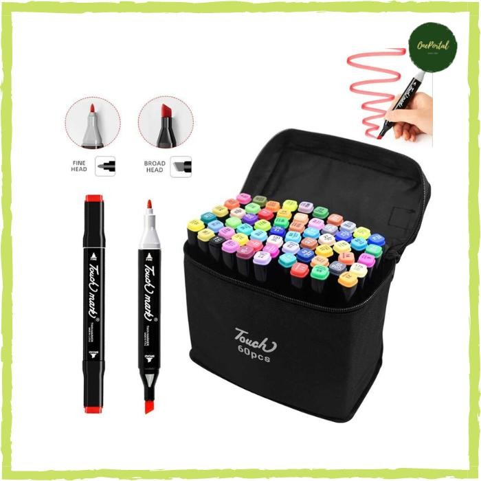 

Spidol Warna Permanen Dual Side Drawing Fine Art Brush Art Marker Set