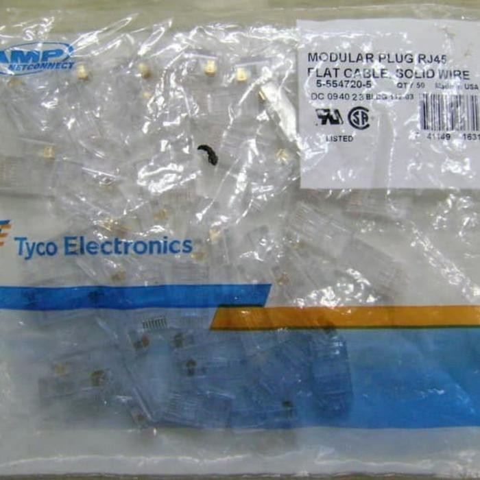 Konektor Rj45 Amp Isi 50Pcs Connector Rj 45 Amp Best Quality Asli 100% Original