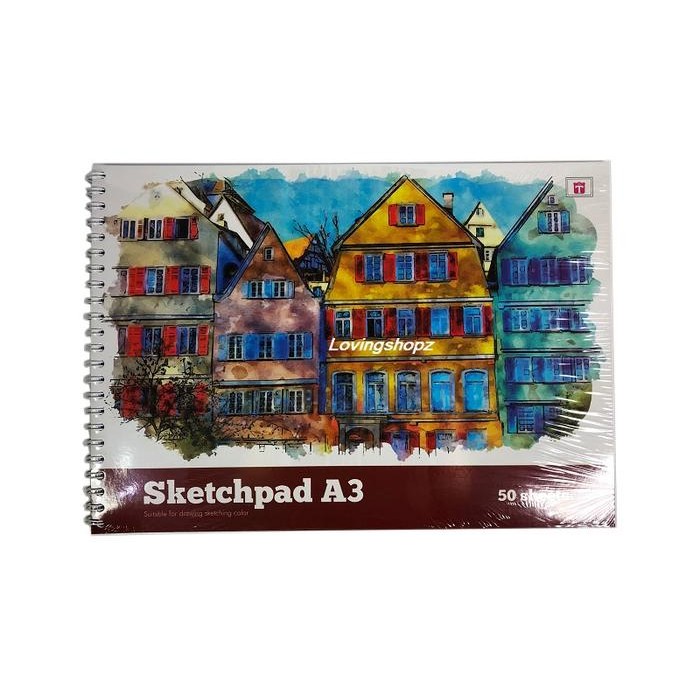 

Buku Gambar A3 Tiara 50 Lembar Jilid Spiral Cat Sketchbook Stationery Kertas