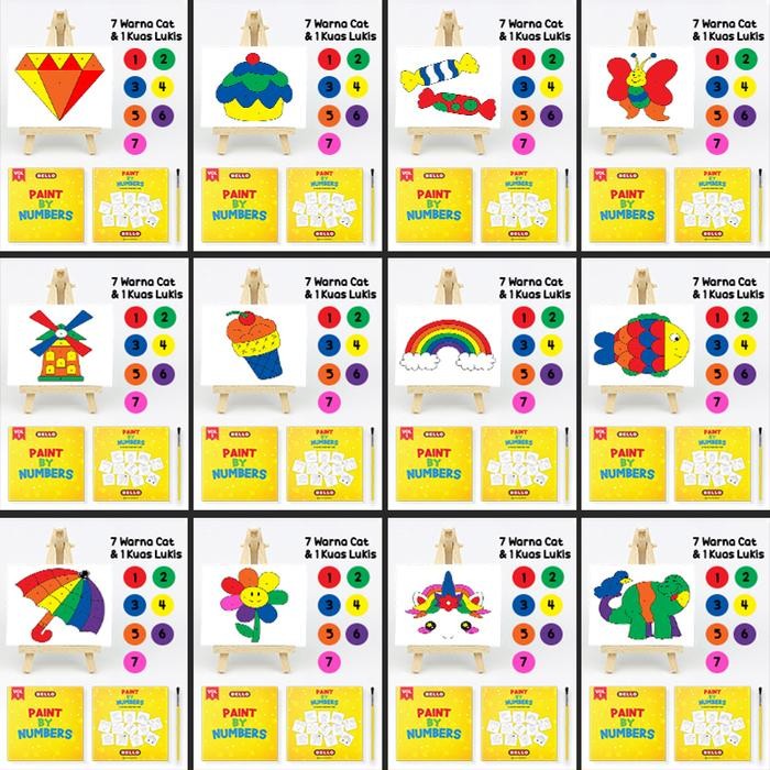 

Bello Paint By Numbers - Buku Melukis Anak Dengan Kuas Dan Cat 7 Warna