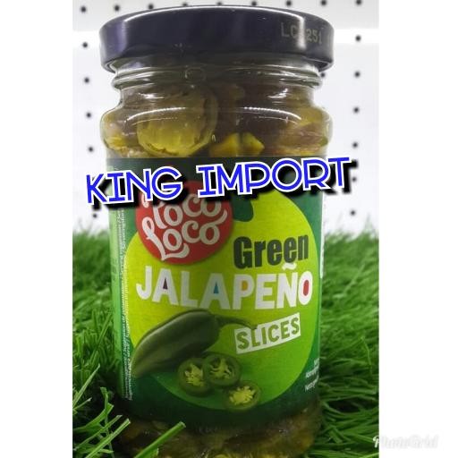 

Diskon! Promo Poco Loco Green Jalapeno Slices Acar Cabe Hijau Import 220Gr