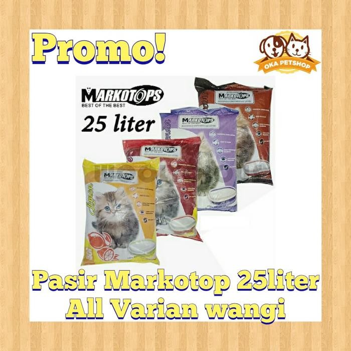 Pasir Kucing MARKOTOP 25liter/Pasir Gumpal/Pasir Wangi/Pasir Markotop