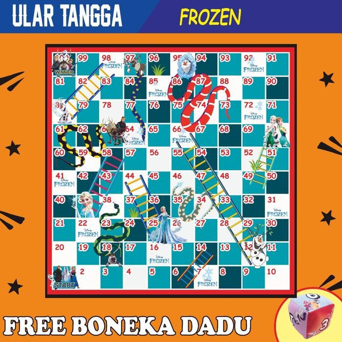 Ular Tangga Jumbo Frozen / Ular Tangga Jumbo Raksasa Kartun Frozen