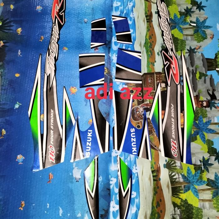 Striping Stiker Lish Full Body Shogun 110 R New Biru Hitam Merah 2003