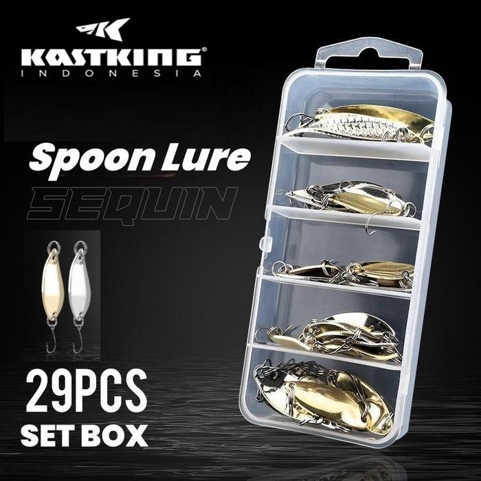 Daiwa Sportindo - Umpan Pancing Bait Metal Spoon 1 Set 29Pcs Untuk Casting Umpan Spoon Sequins With