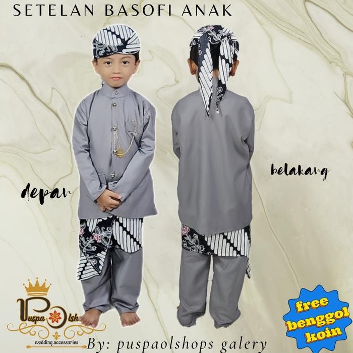 Barang Terlaris BASOFI ANAK LAKI-LAKI BAJU ADAT JAWA PAUD,TK,SD,SMP Toyobo Ready