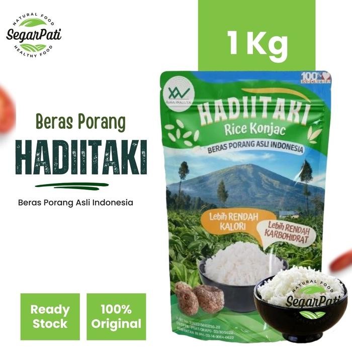 

Barang Terlaris Beras Porang HADIITAKI 1 KG Shirataki Konjac Rice diet rendah kalori Ready