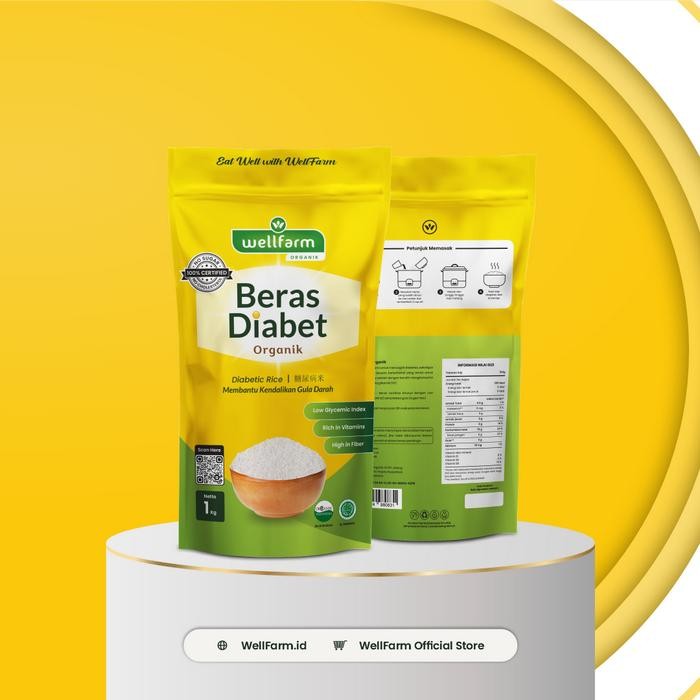 

New Beras Diabetes Organik 5Kg Merek Wellfarm, Halal dan Tersertifikasi Ready