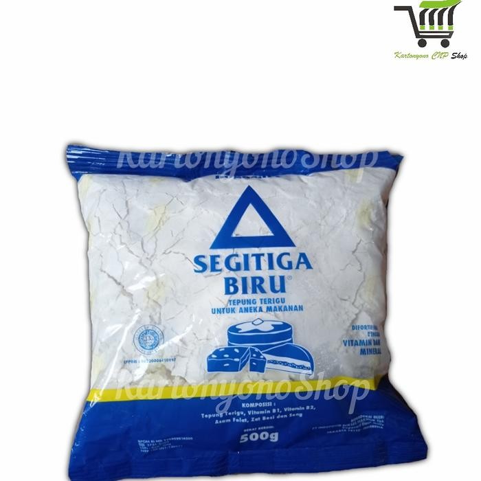 

New Tepung Terigu Segitiga Biru 500gr Per Dus isi 20bks Ready